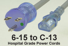 Hospital Grade NEMA 5-20 Hospital Grade Power Cord